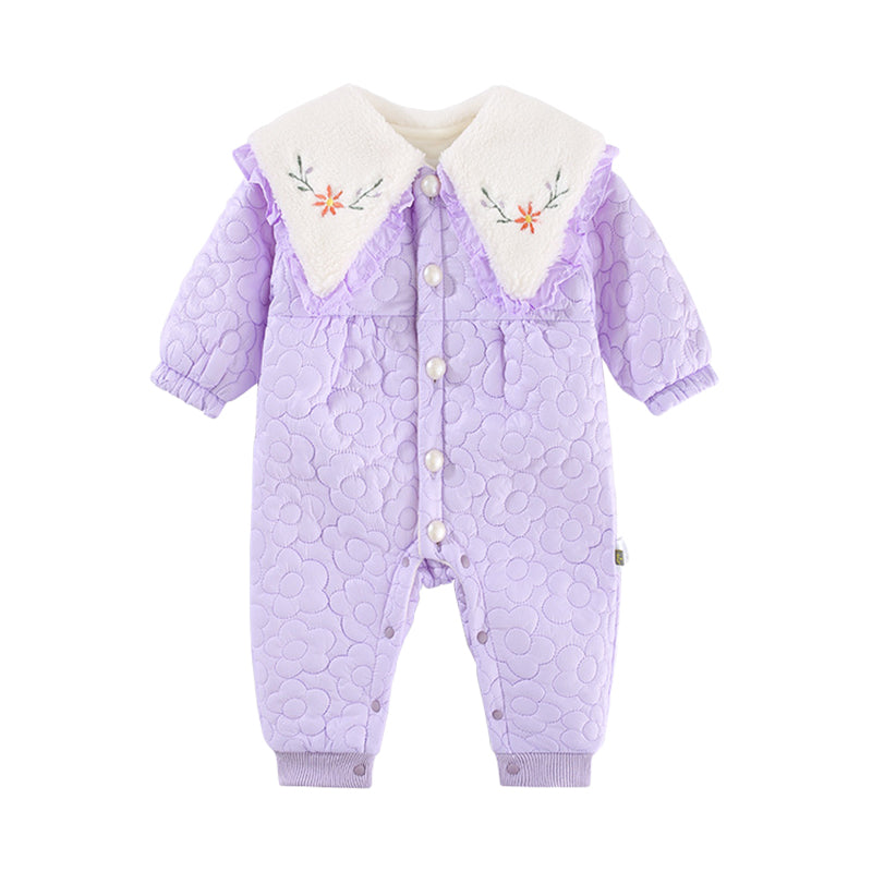 Baby Girls Flower Embroidered Jumpsuits Wholesale 221013628