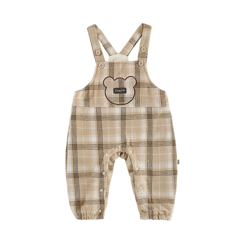 Baby Unisex Checked Cartoon Jumpsuits Wholesale 221013651