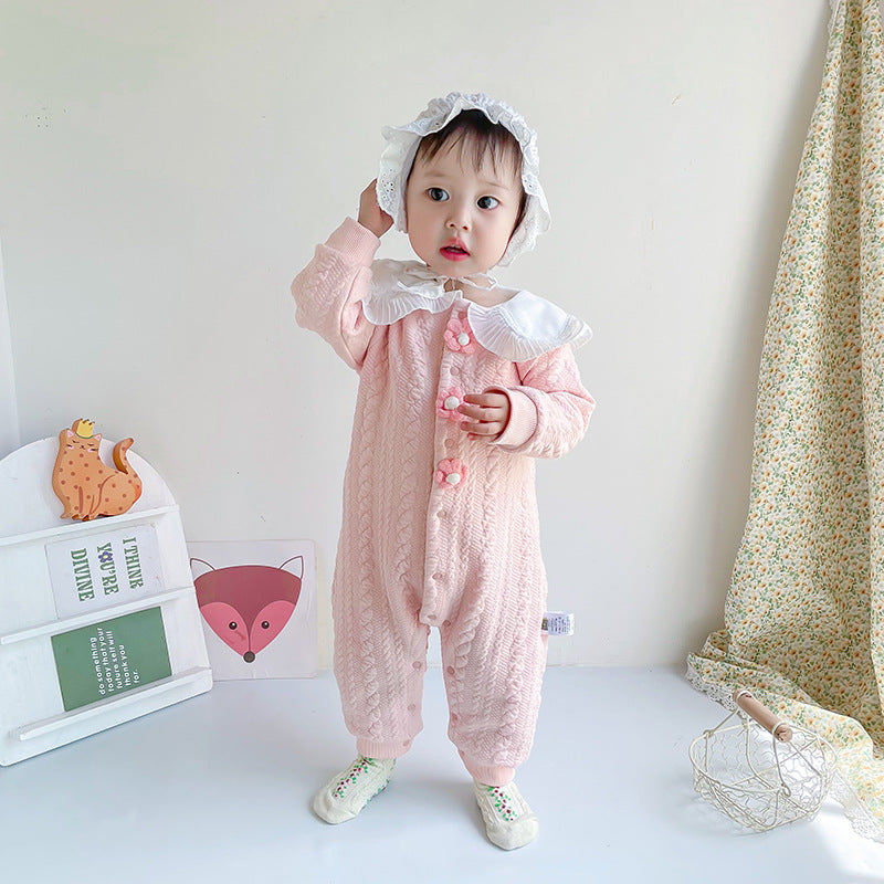 Baby Girls Flower Embroidered Jumpsuits Wholesale 221013674