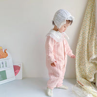 Load image into Gallery viewer, Baby Girls Flower Embroidered Jumpsuits Wholesale 221013674
