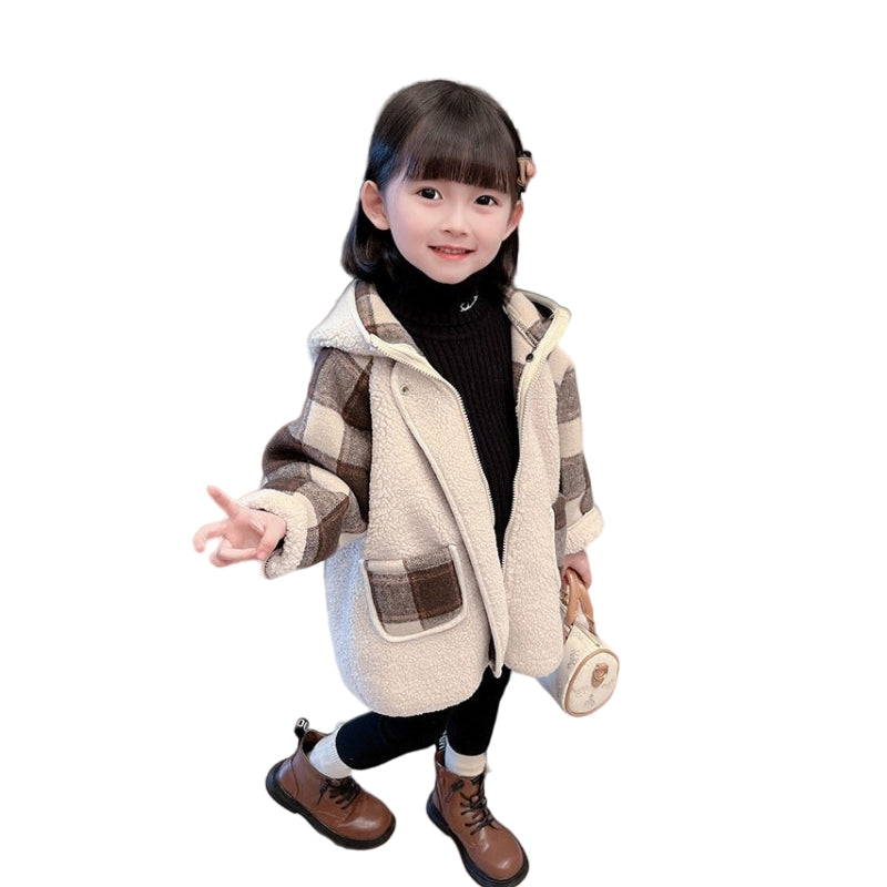 Baby Kid Girls Checked Coats Wholesale 22101371