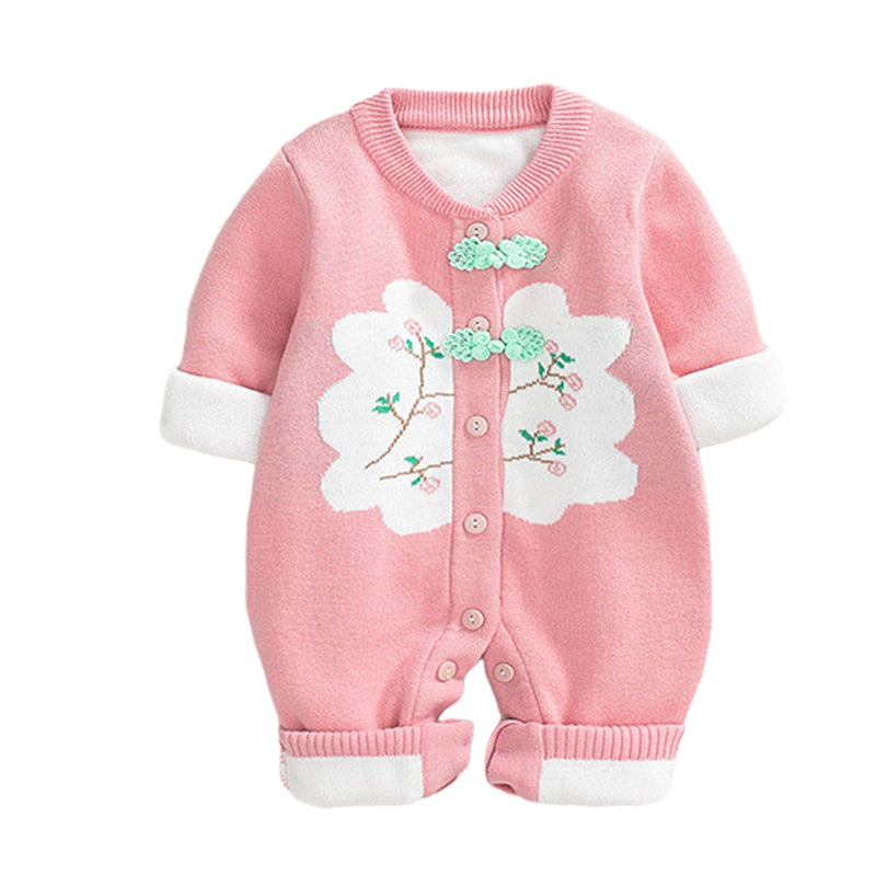 Baby Girls Flower Crochet Jumpsuits Wholesale 22101805