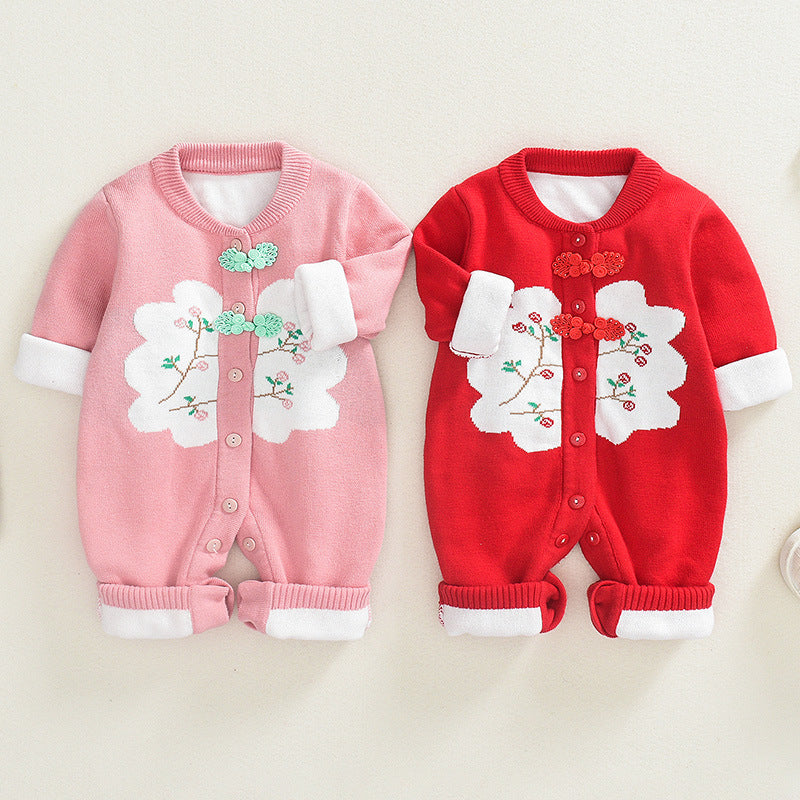 Baby Girls Flower Crochet Jumpsuits Wholesale 22101805