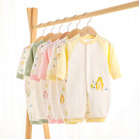 Load image into Gallery viewer, Baby Unisex Color-blocking Flower Car Print Jumpsuits Wholesale 221018111
