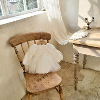 Load image into Gallery viewer, Baby Kid Girls Solid Color Lace Muslin&amp;Ribbed Dresses Wholesale 221018146
