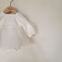 Load image into Gallery viewer, Baby Kid Girls Solid Color Lace Muslin&amp;Ribbed Dresses Wholesale 221018146
