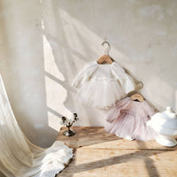 Load image into Gallery viewer, Baby Kid Girls Solid Color Lace Muslin&amp;Ribbed Dresses Wholesale 221018146
