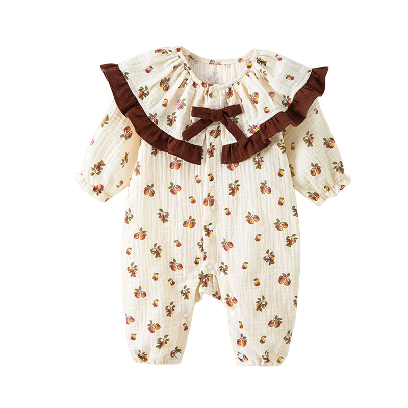 Baby Girls Fruit Print Jumpsuits Wholesale 221018150