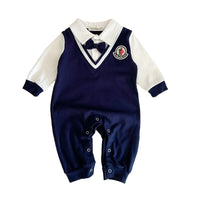Load image into Gallery viewer, Baby Boys Color-blocking Bow Jumpsuits Wholesale 221018172
