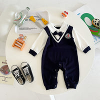 Load image into Gallery viewer, Baby Boys Color-blocking Bow Jumpsuits Wholesale 221018172
