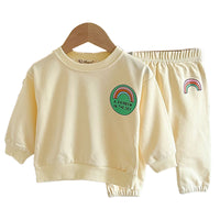 Load image into Gallery viewer, 2 Pieces Set Baby Kid Boys Letters Rainbow Print Hoodies Swearshirts And Pants Wholesale 221018202
