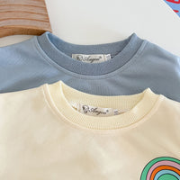 Load image into Gallery viewer, 2 Pieces Set Baby Kid Boys Letters Rainbow Print Hoodies Swearshirts And Pants Wholesale 221018202
