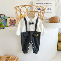 Load image into Gallery viewer, Baby Unisex Color-blocking Cartoon Embroidered Jumpsuits Wholesale 221018203
