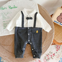 Load image into Gallery viewer, Baby Unisex Color-blocking Cartoon Embroidered Jumpsuits Wholesale 221018203
