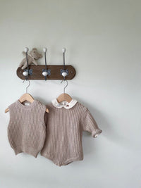 Load image into Gallery viewer, Baby Unisex Solid Color Muslin&amp;Ribbed Rompers Wholesale 221018205
