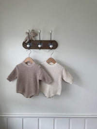 Load image into Gallery viewer, Baby Unisex Solid Color Muslin&amp;Ribbed Rompers Wholesale 221018205
