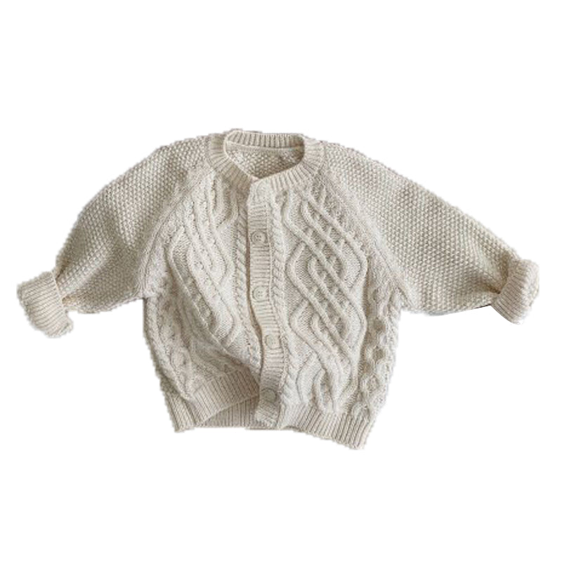 Baby Unisex Solid Color Crochet Cardigan Wholesale 221018206