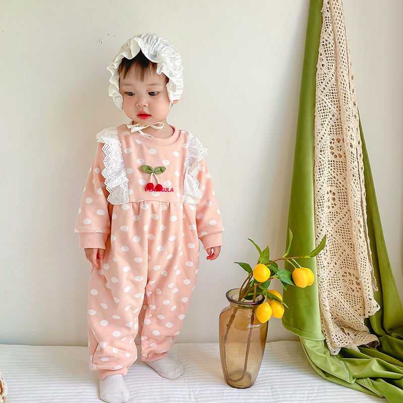 Baby Girls Polka dots Jumpsuits Wholesale 221018305