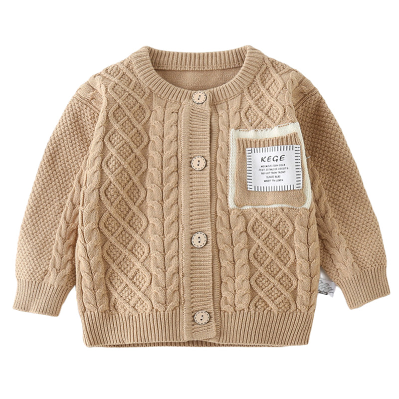 Baby Boys Color-blocking Crochet Cardigan Wholesale 221018342