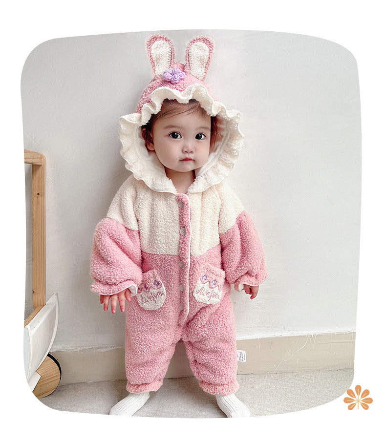 Baby Girls Letters Flower Embroidered Jumpsuits Wholesale 221018399