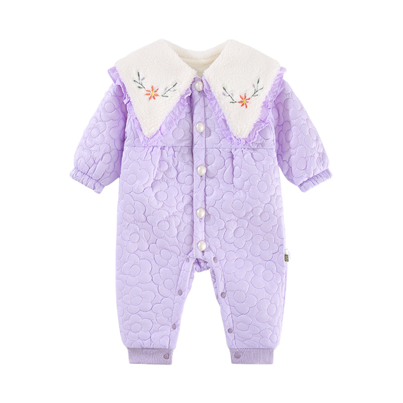 Baby Girls Flower Embroidered Jumpsuits Wholesale 221018451