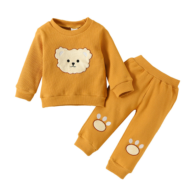 2 Pieces Set Baby Unisex Cartoon Print Hoodies Swearshirts And Pants Wholesale 221018510