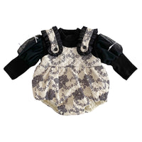 Load image into Gallery viewer, Baby Girls Color-blocking Flower Rompers Wholesale 221018530
