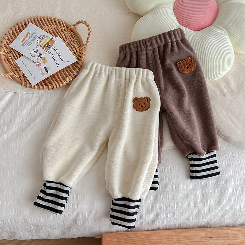 Baby Unisex Striped Cartoon Print Pants Wholesale 221018556