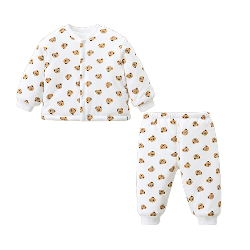 2 Pieces Set Baby Kid Unisex Animals Cartoon Print Jackets Outwears And Pants Sleepwears Wholesale 221018557