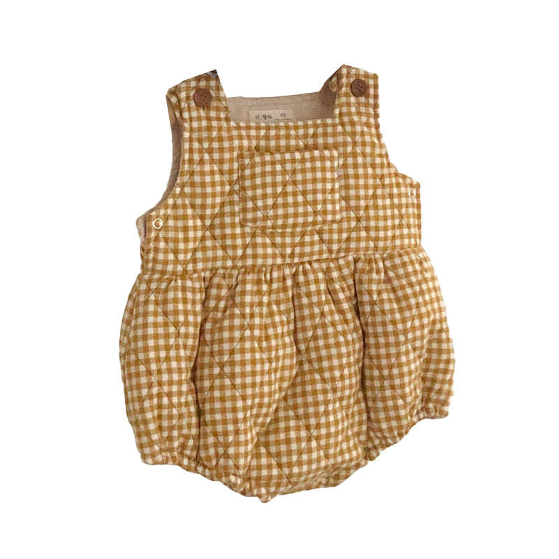 Baby Girls Checked Rompers Wholesale 22102104