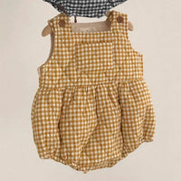 Load image into Gallery viewer, Baby Girls Checked Rompers Wholesale 22102104
