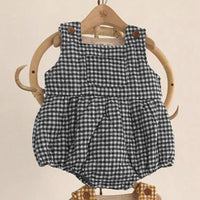 Load image into Gallery viewer, Baby Girls Checked Rompers Wholesale 22102104
