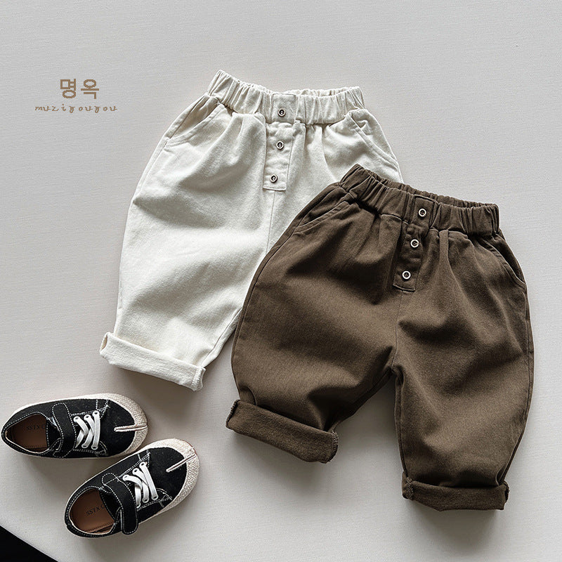 Baby Kid Unisex Solid Color Pants Wholesale 221021159