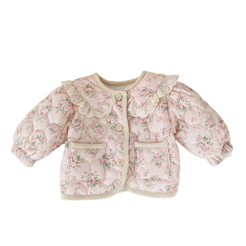 Baby Girls Flower Print Jackets Outwears Wholesale 221021200