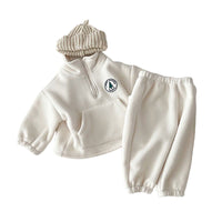 Load image into Gallery viewer, 2 Pieces Set Baby Kid Unisex Plant Print Hoodies Swearshirts And Solid Color Pants Wholesale 221021226
