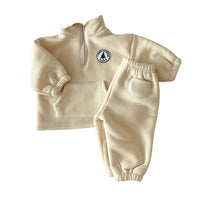 Load image into Gallery viewer, 2 Pieces Set Baby Kid Unisex Plant Print Hoodies Swearshirts And Solid Color Pants Wholesale 221021226
