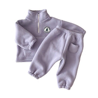 Load image into Gallery viewer, 2 Pieces Set Baby Kid Unisex Plant Print Hoodies Swearshirts And Solid Color Pants Wholesale 221021226
