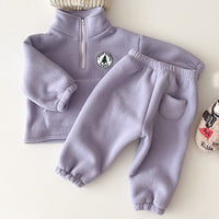 Load image into Gallery viewer, 2 Pieces Set Baby Kid Unisex Plant Print Hoodies Swearshirts And Solid Color Pants Wholesale 221021226
