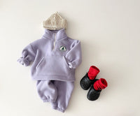 Load image into Gallery viewer, 2 Pieces Set Baby Kid Unisex Plant Print Hoodies Swearshirts And Solid Color Pants Wholesale 221021226
