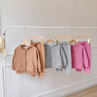 Load image into Gallery viewer, 2 Pieces Set Baby Kid Girls Solid Color Jackets Outwears And Pants Wholesale 22102160
