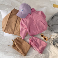 Load image into Gallery viewer, 2 Pieces Set Baby Kid Girls Solid Color Jackets Outwears And Pants Wholesale 22102160
