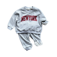 Load image into Gallery viewer, 2 Pieces Set Baby Kid Unisex Letters Print Hoodies Swearshirts And Pants Wholesale 22102161
