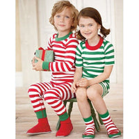 Load image into Gallery viewer, 2 Pieces Set Baby Kid Unisex Christmas Halloween Striped Tops And Pants Sleepwears Wholesale 22102502
