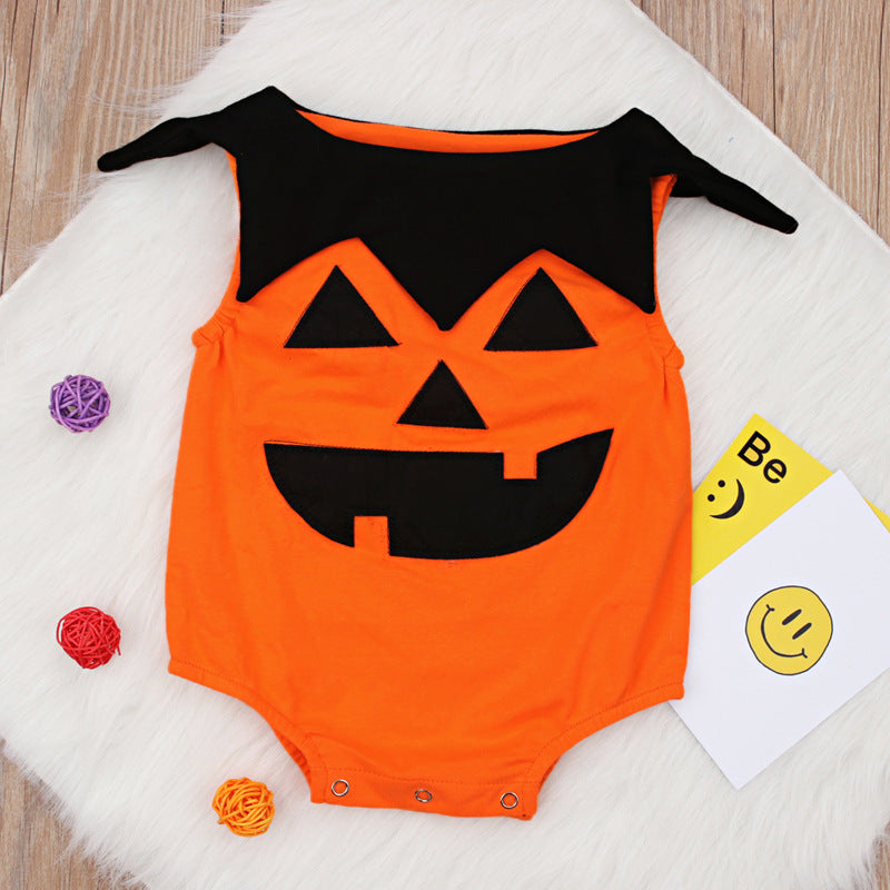 Baby Unisex Expression Print Halloween Rompers Wholesale 22102511