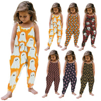 Load image into Gallery viewer, Baby Kid Girls Cartoon Print Halloween Jumpsuits Wholesale 221025135
