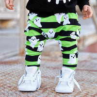 Load image into Gallery viewer, 2 Pieces Set Baby Kid Unisex Halloween Expression Print Tops And Striped Pants Wholesale 22102514
