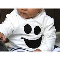 Load image into Gallery viewer, 2 Pieces Set Baby Kid Unisex Halloween Expression Print Tops And Striped Pants Wholesale 22102514
