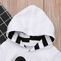 Load image into Gallery viewer, 2 Pieces Set Baby Kid Unisex Halloween Expression Print Tops And Striped Pants Wholesale 22102514
