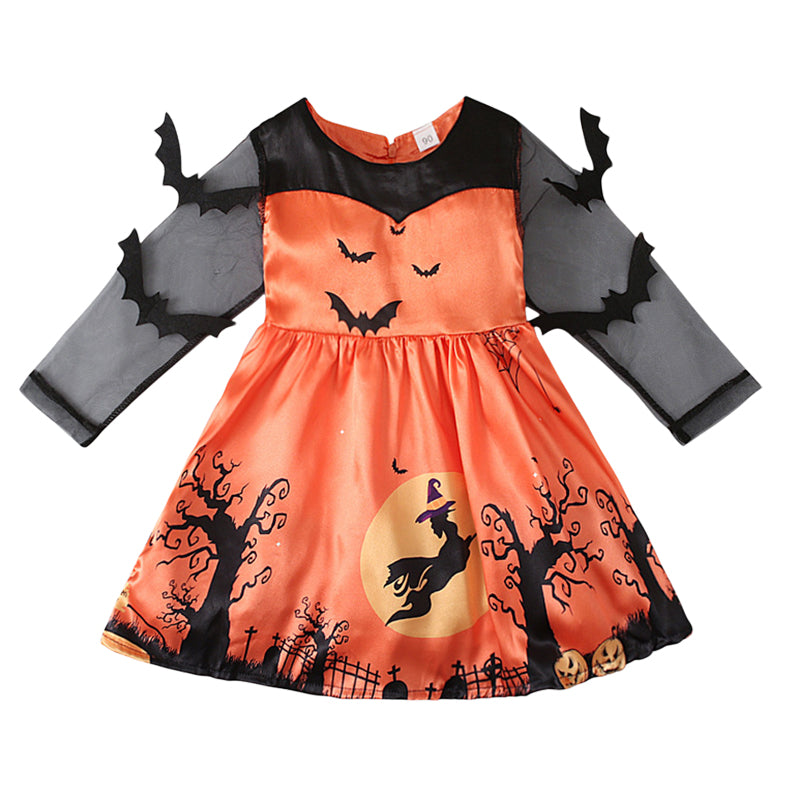 Baby Kid Girls Cartoon Print Dresses Wholesale 221025143