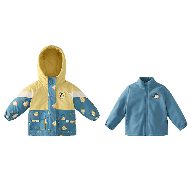 Baby Kid Unisex Color-blocking Cartoon Embroidered Print Jackets Outwears Wholesale 221025148